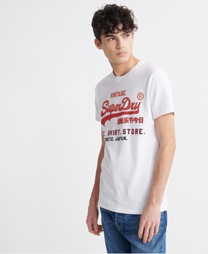 Superdry Vintage Logo Fade Férfi Pólók Fehér | ORSHP0369